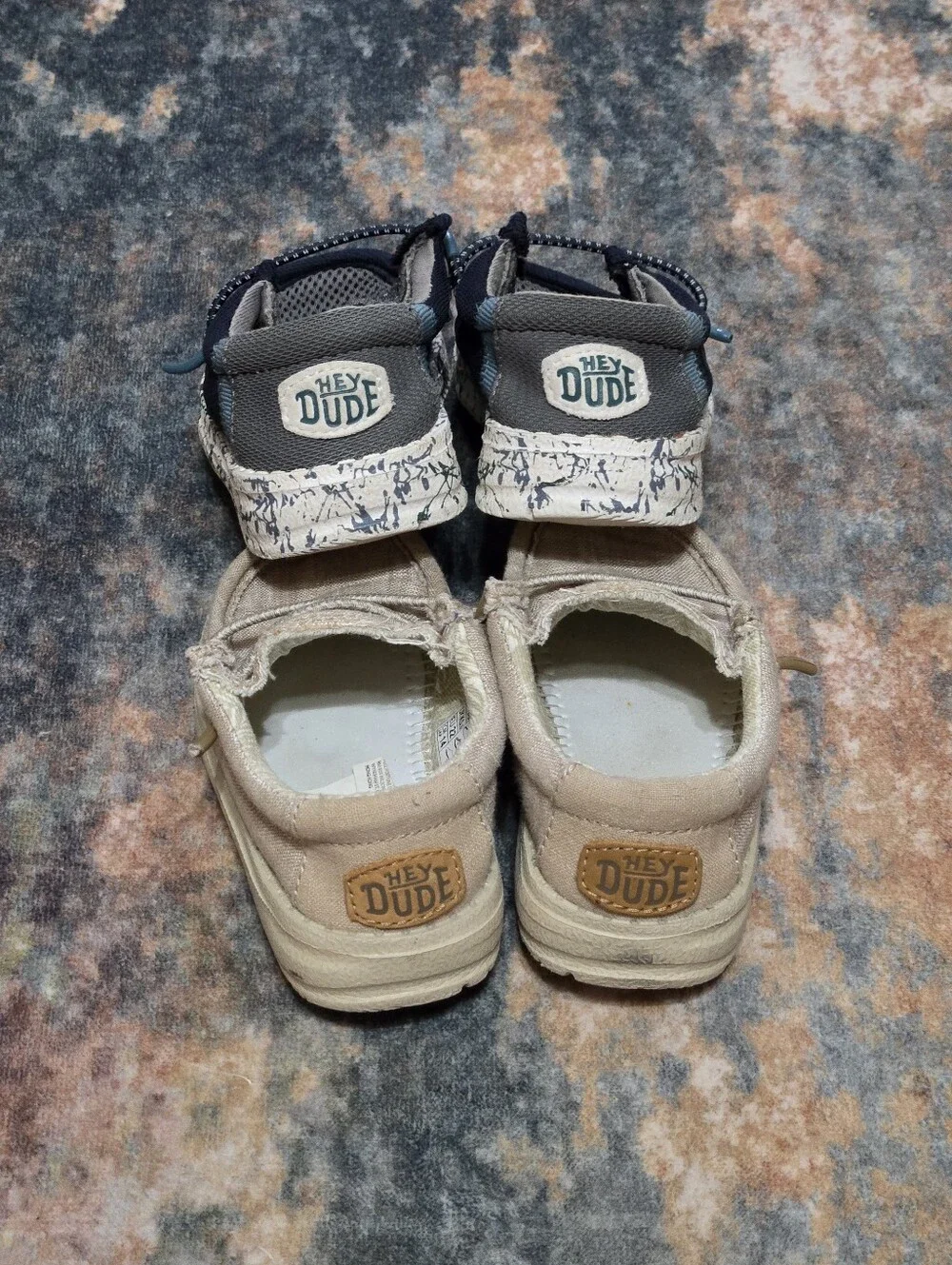 Toddler HEYDUDE Wally Loafer Shoe Bundle 2 Pairs Navy & Tan